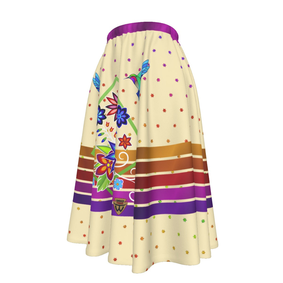 Floral Spark Women's Long Maxi Skirt With Pockets
