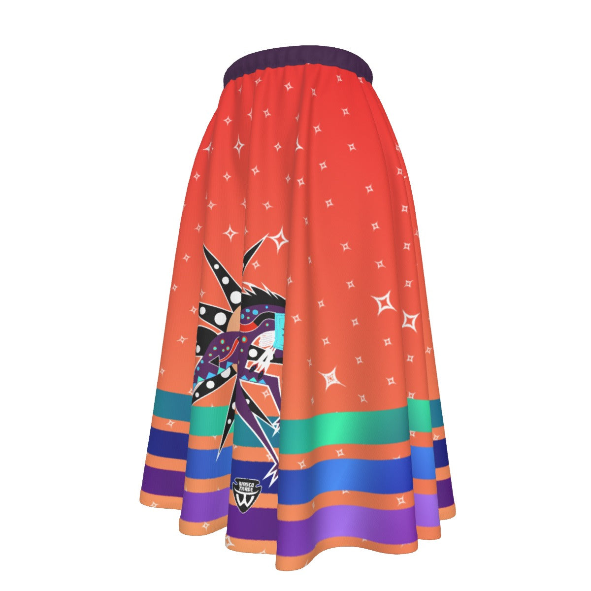 Grey Sky Horse Women's Long Maxi-print-on-demand Skirt With Pockets