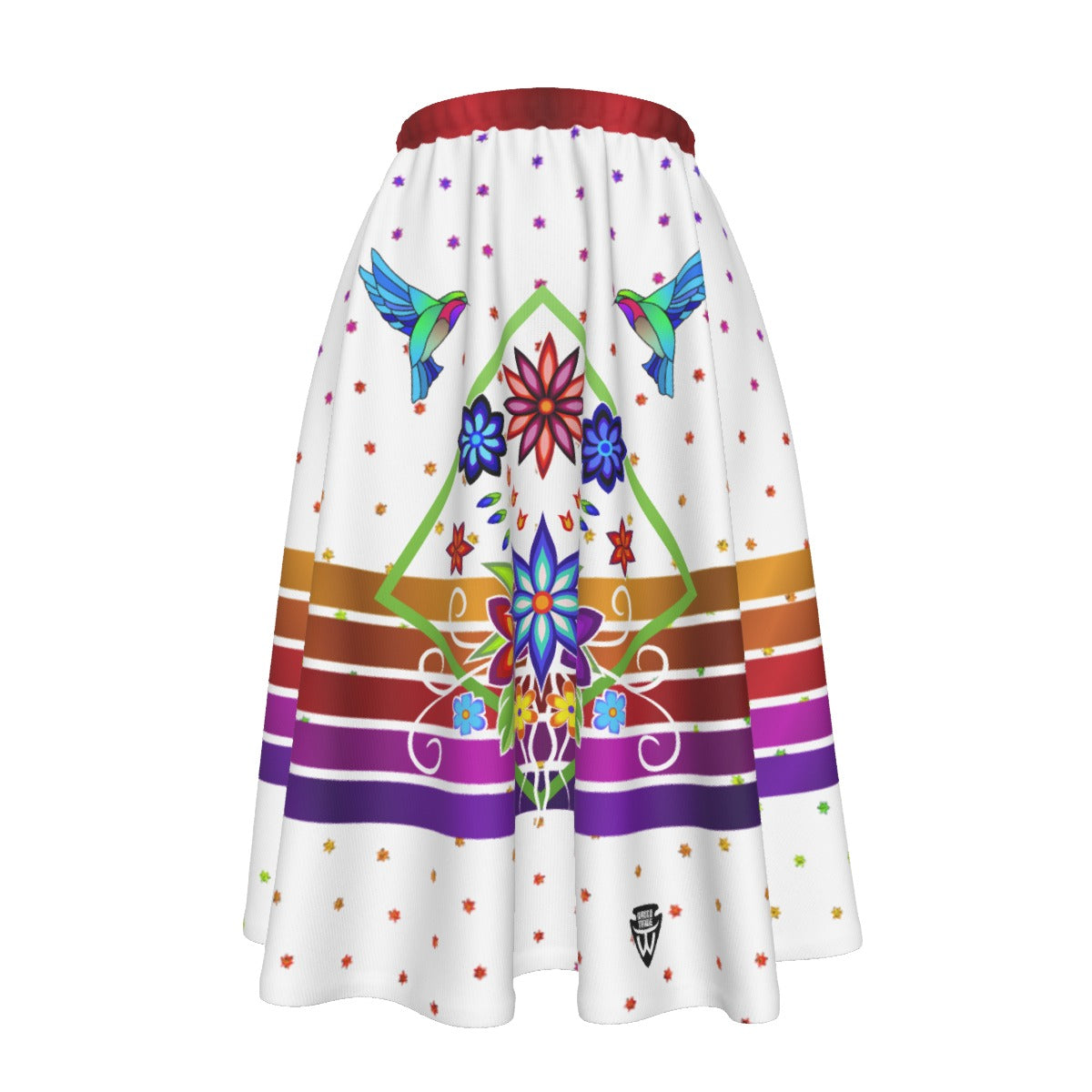 Floral Spark Women's Long Maxi Skirt With Pockets