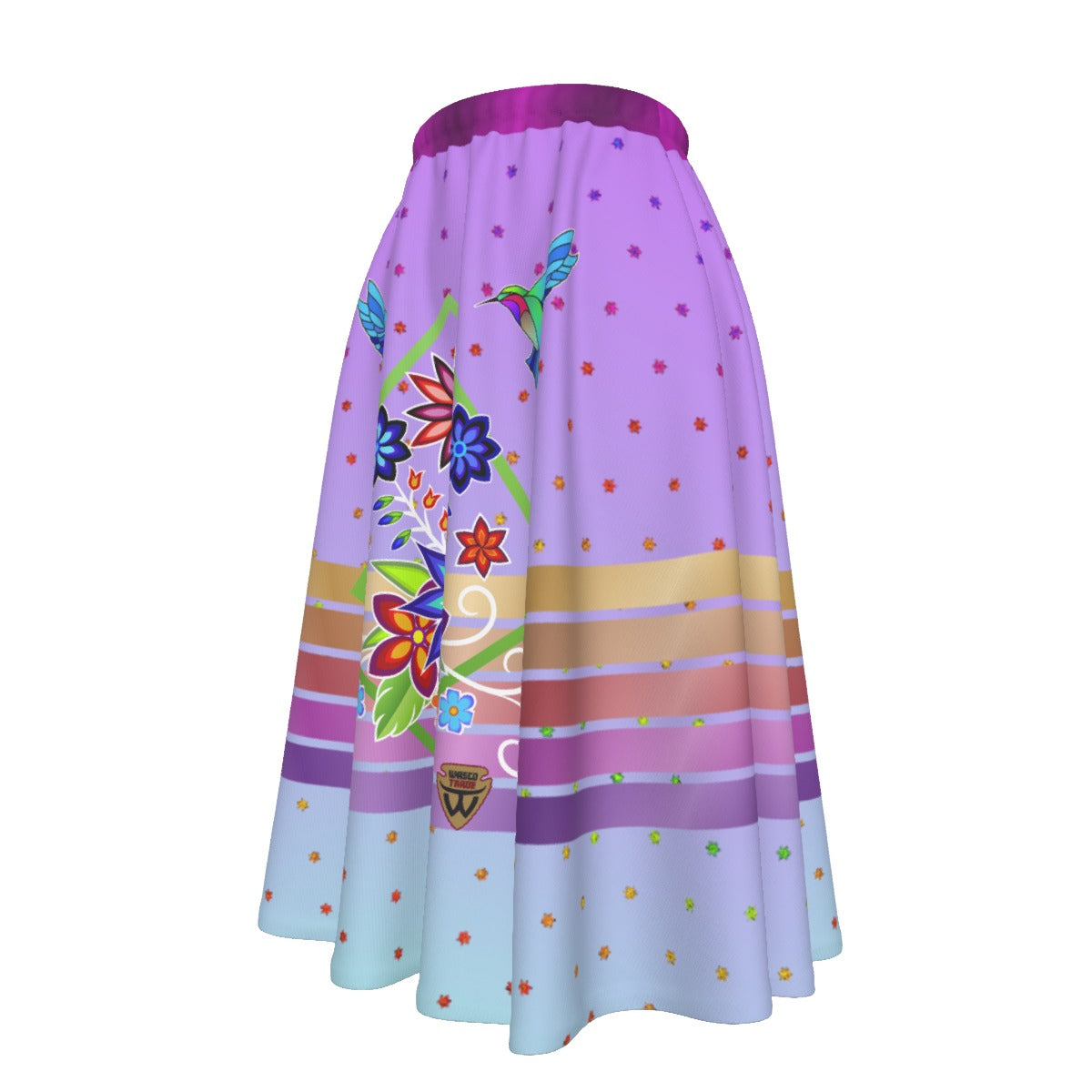 Floral Spark Women's Long Maxi Skirt With Pockets