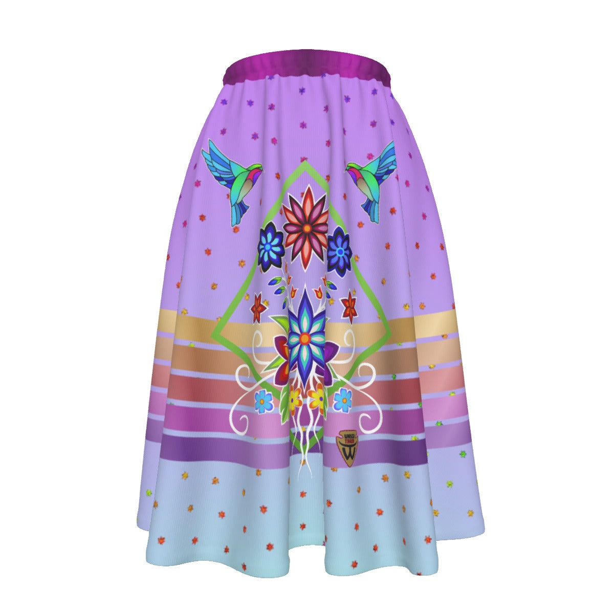 Floral Spark Women's Long Maxi Skirt With Pockets