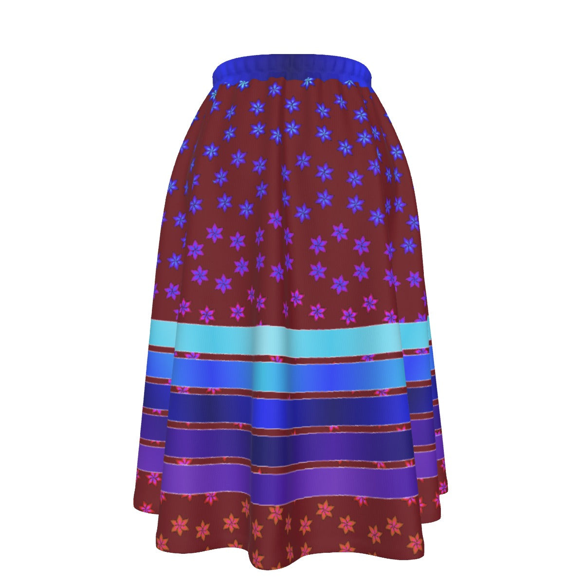 Floral Ribbon Women's Long Maxi Skirt With Pockets