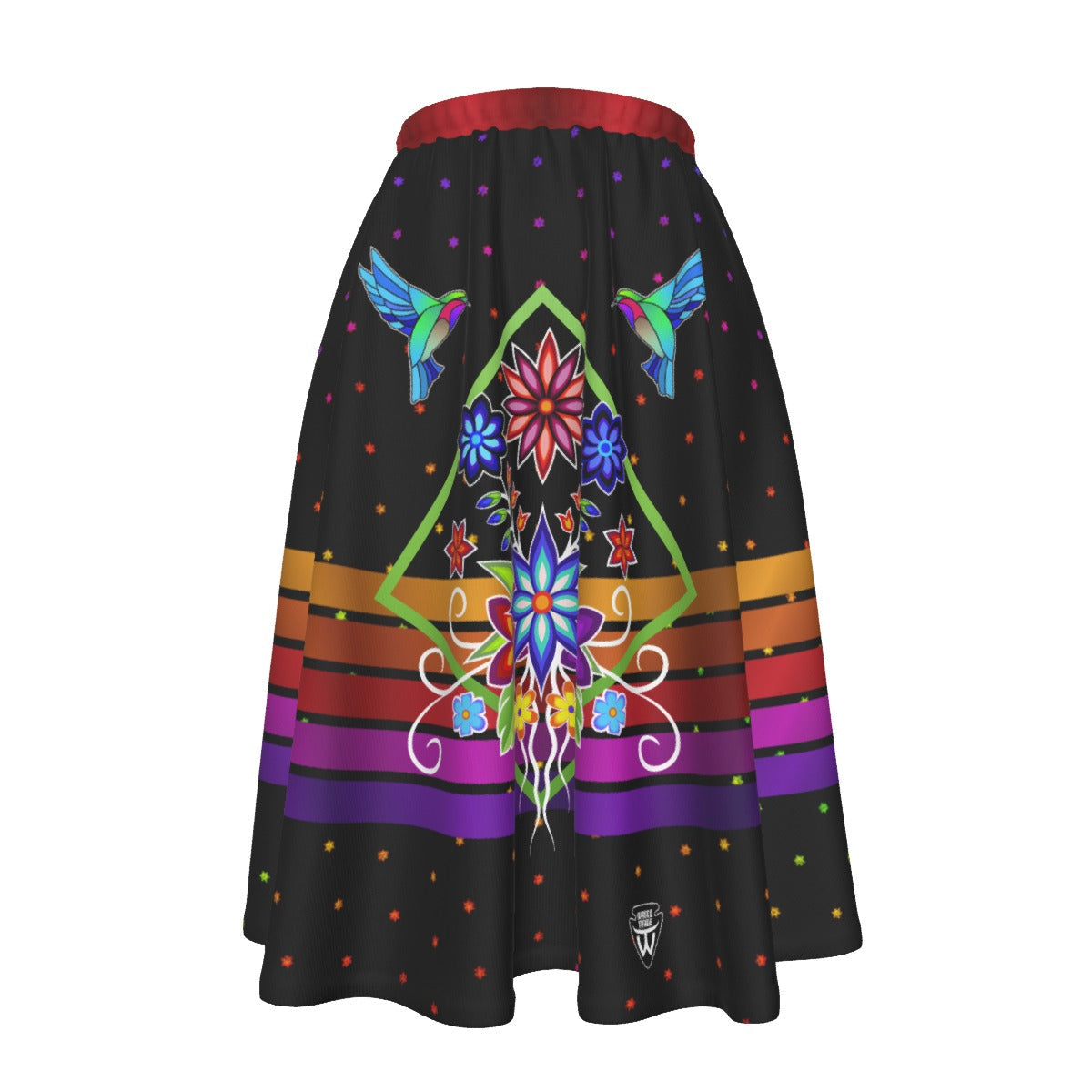 Floral Spark Women's Long Maxi Skirt With Pockets