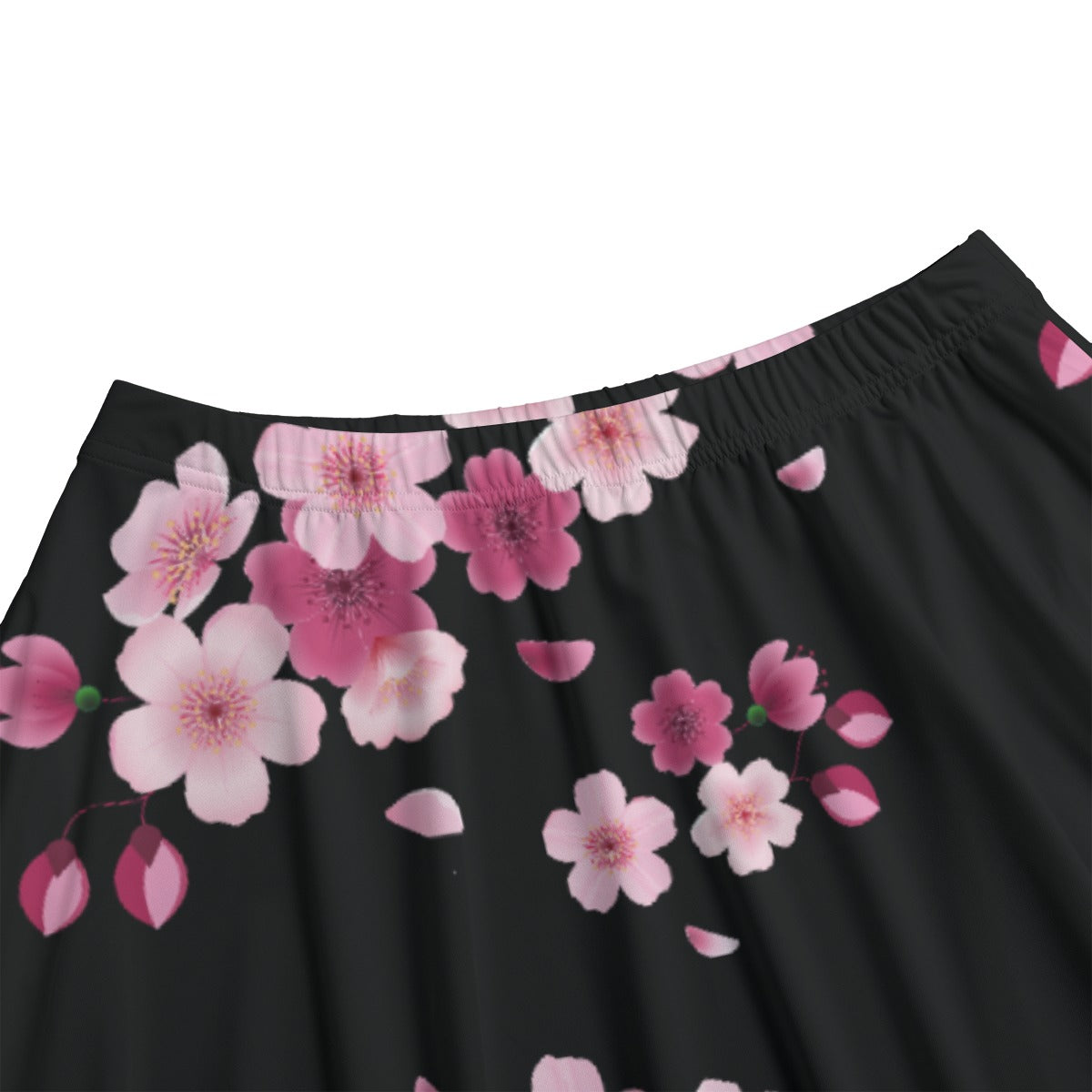 Cherry Ribbon Women's Long Maxi Skirt With Pockets