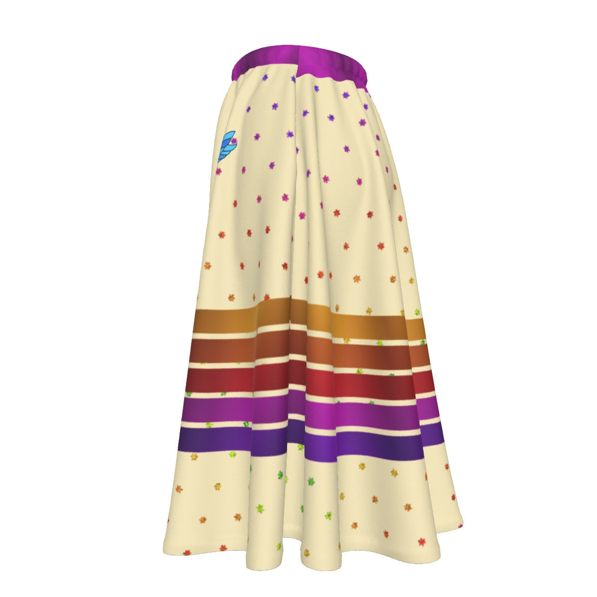 Floral Spark Women's Long Maxi Skirt With Pockets