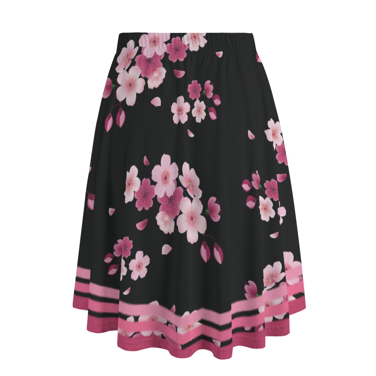 Cherry Ribbon Women's Long Maxi Skirt With Pockets