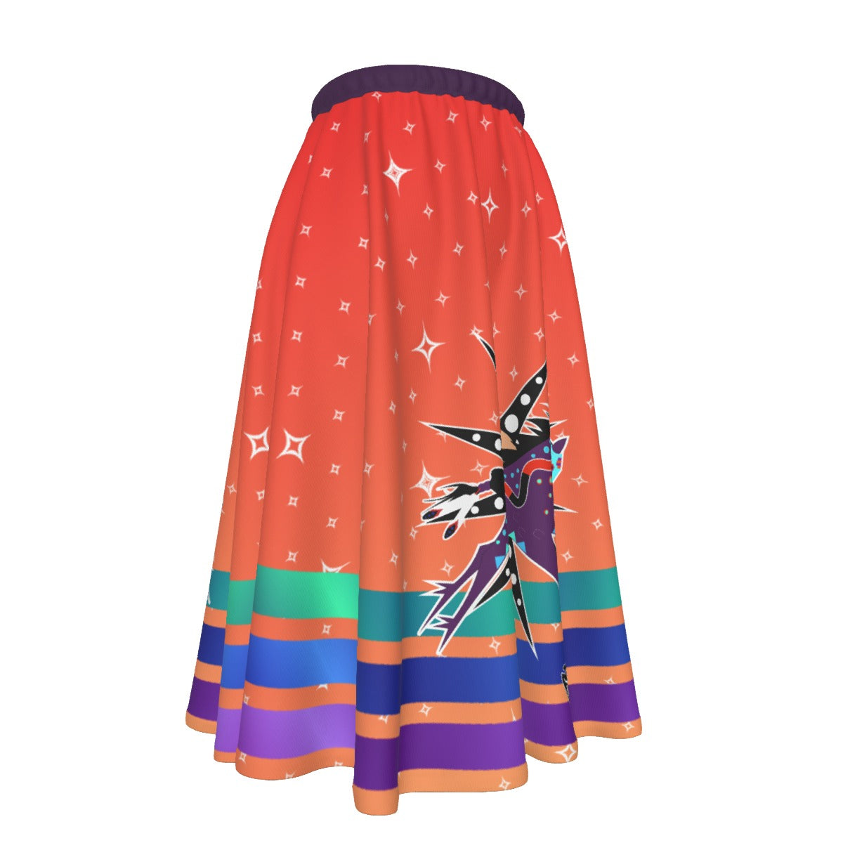 Grey Sky Horse Women's Long Maxi-print-on-demand Skirt With Pockets