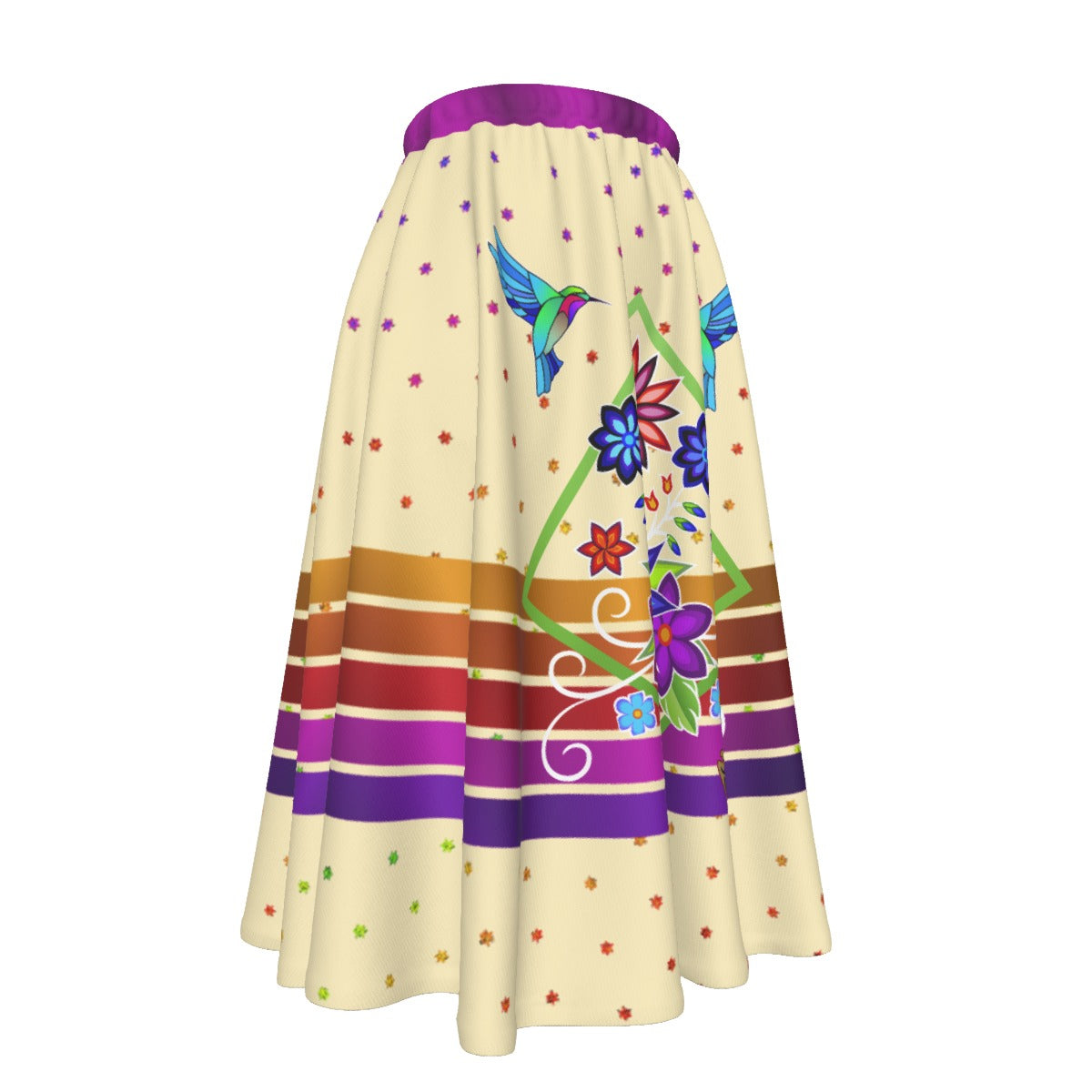 Floral Spark Women's Long Maxi Skirt With Pockets