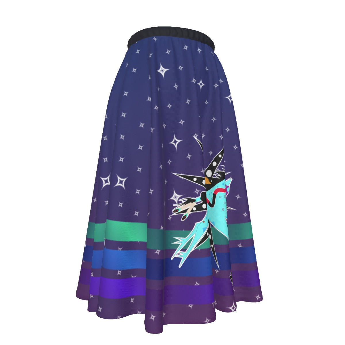 Grey Sky Horse Women's Long Maxi-print-on-demand Skirt With Pockets