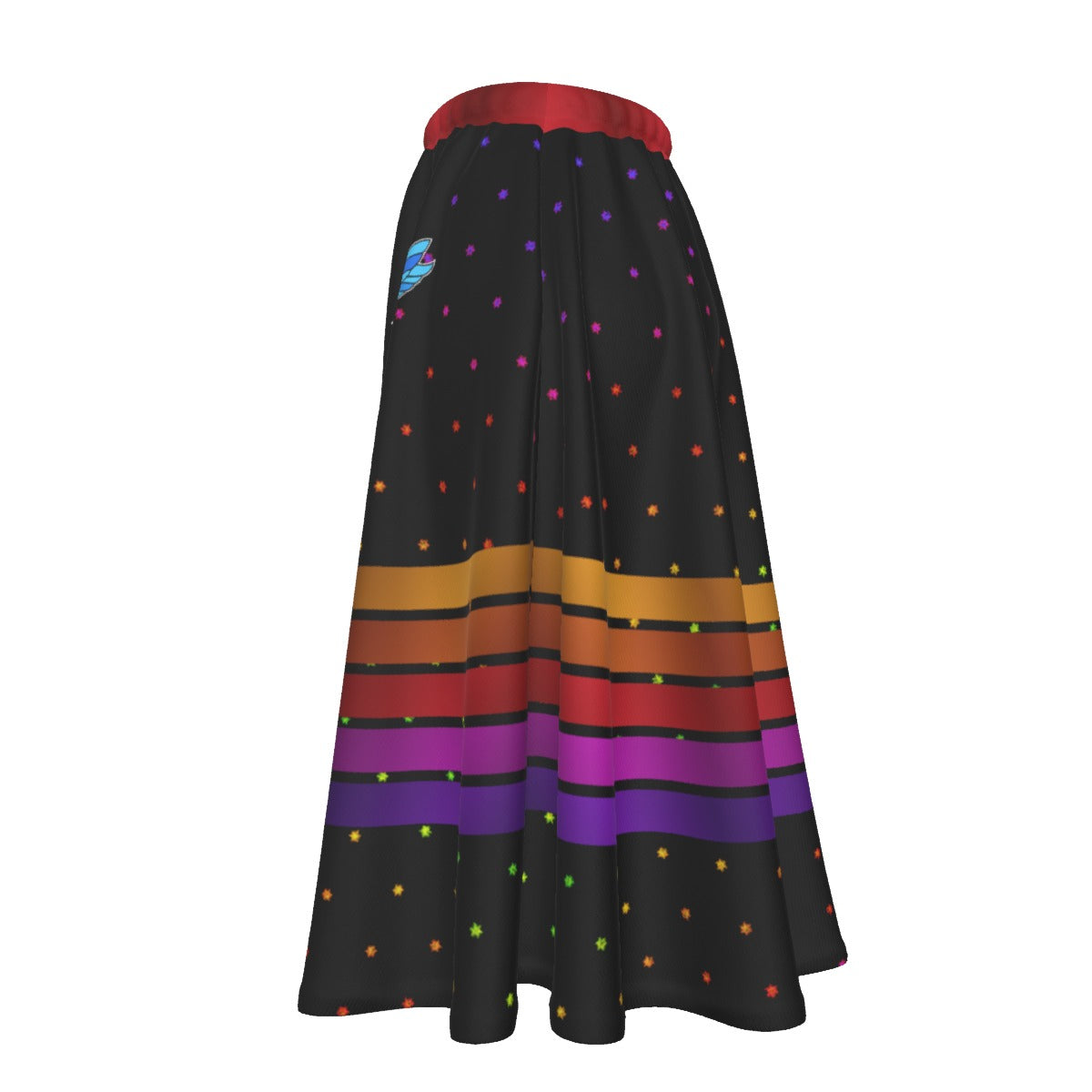 Floral Spark Women's Long Maxi Skirt With Pockets