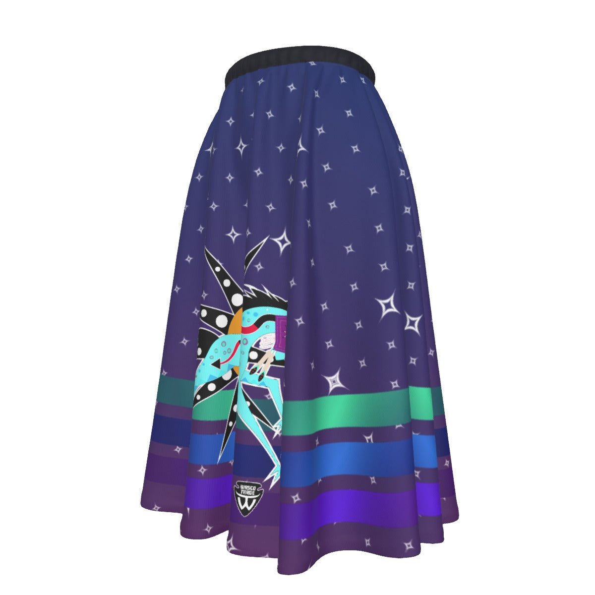 Grey Sky Horse Women's Long Maxi-print-on-demand Skirt With Pockets