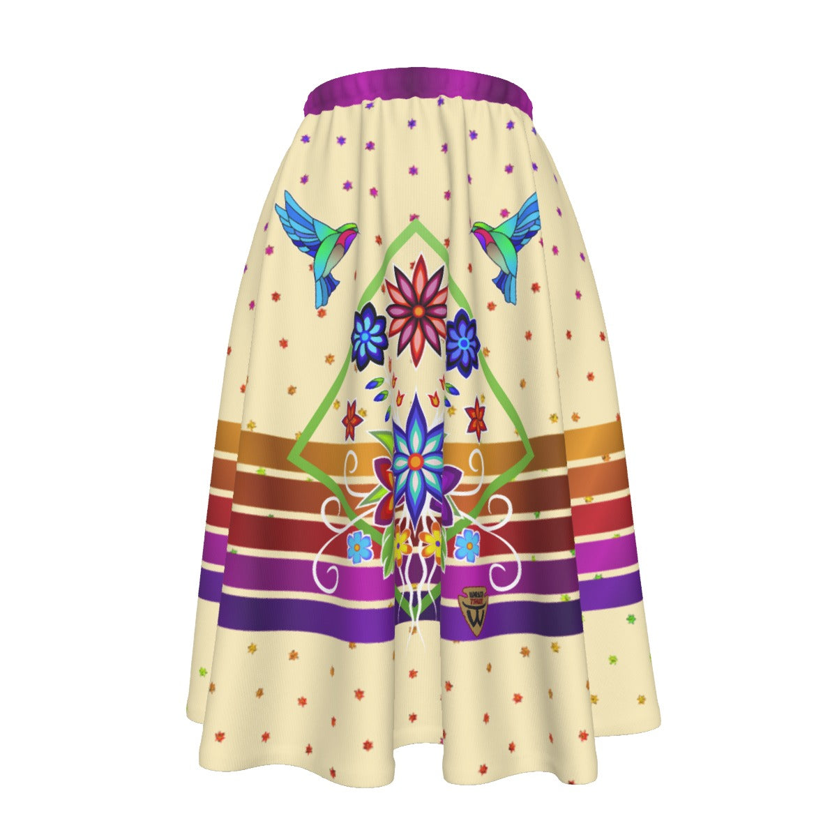 Floral Spark Women's Long Maxi Skirt With Pockets