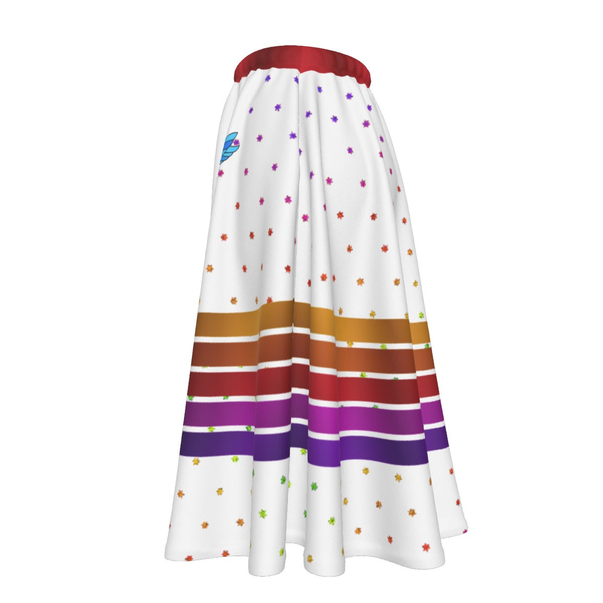 Floral Spark Women's Long Maxi Skirt With Pockets