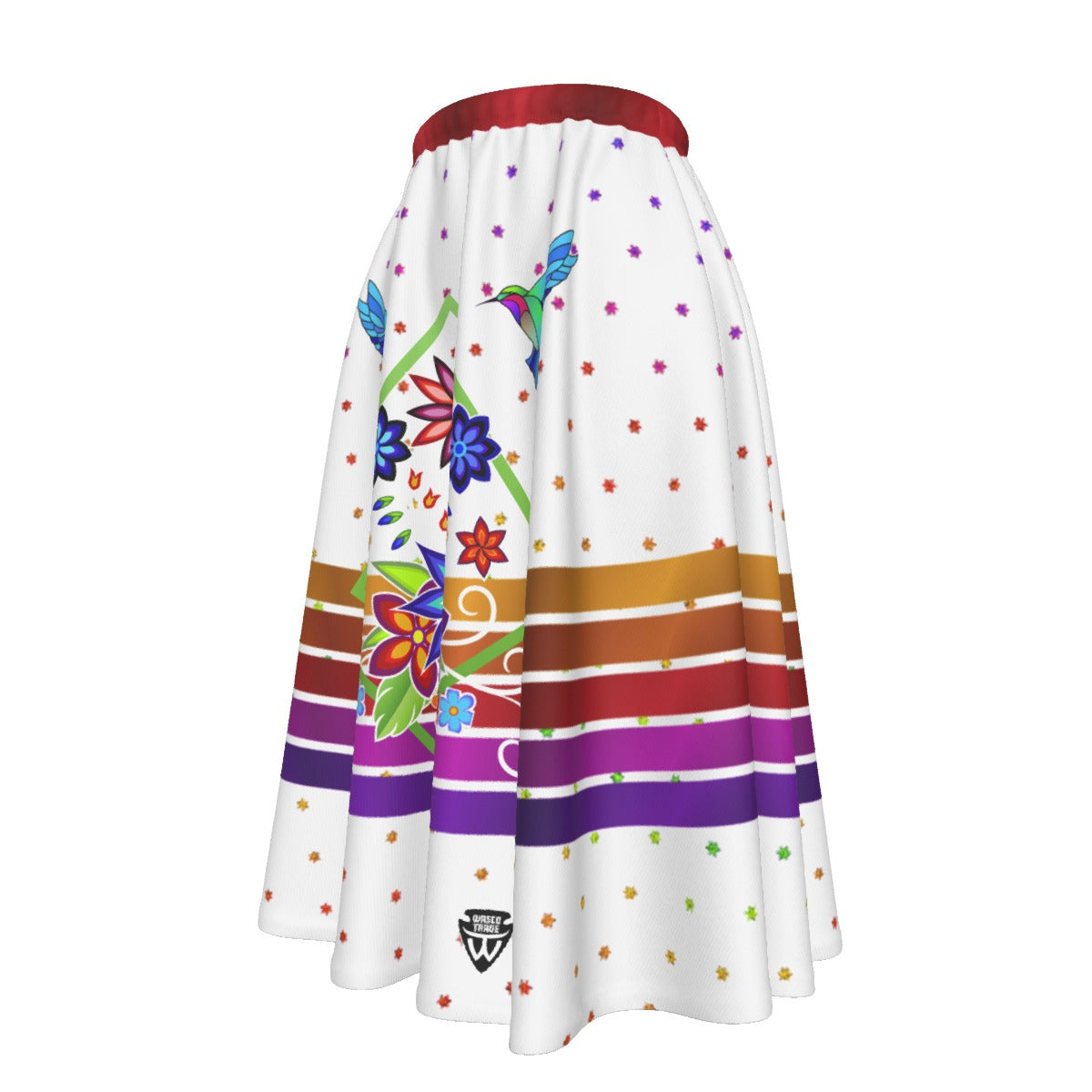 Floral Spark Women's Long Maxi Skirt With Pockets
