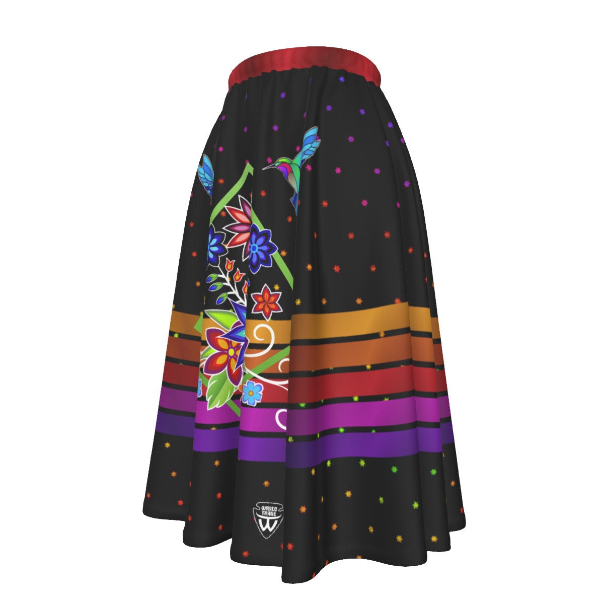 Floral Spark Women's Long Maxi Skirt With Pockets