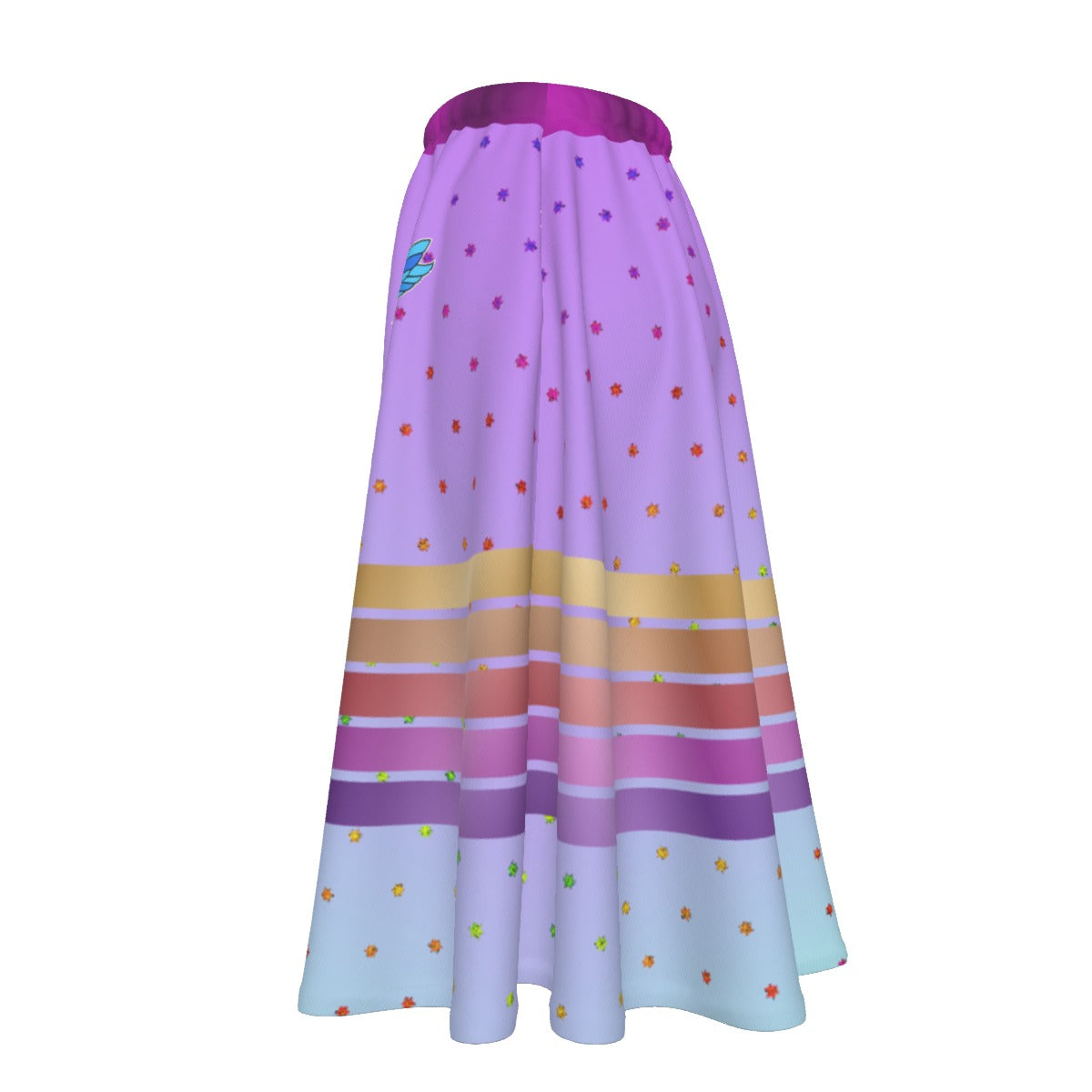 Floral Spark Women's Long Maxi Skirt With Pockets