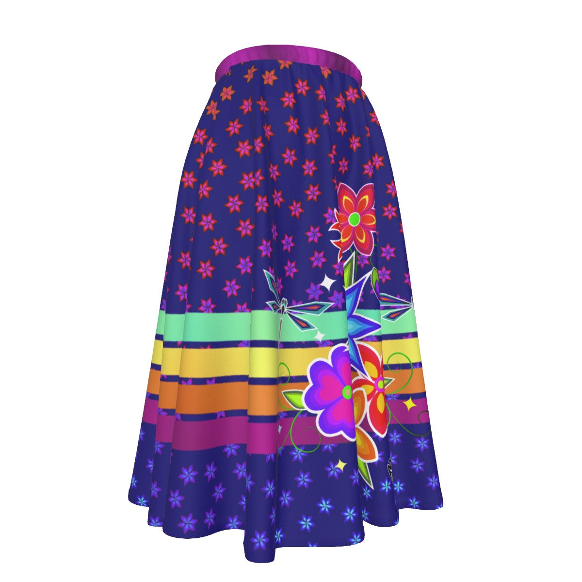 Garden Dragonfly Maxi-Printed Ribbon Skirt