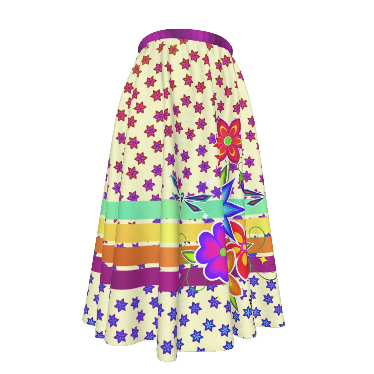 Garden Dragonfly Maxi-Printed Ribbon Skirt