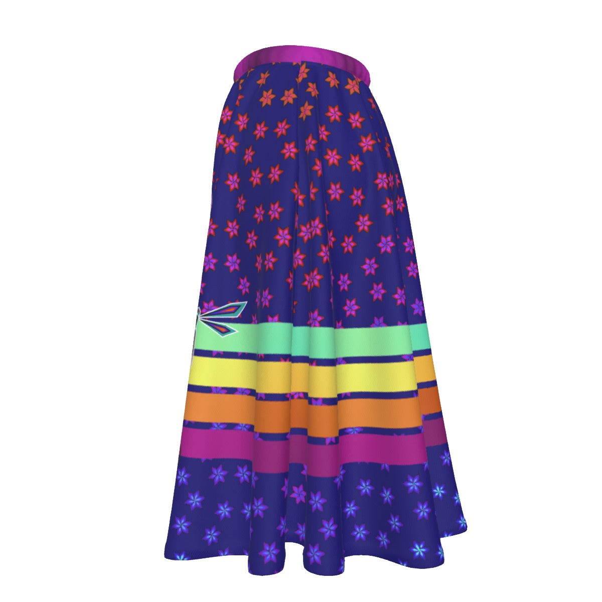 Garden Dragonfly Maxi-Printed Ribbon Skirt