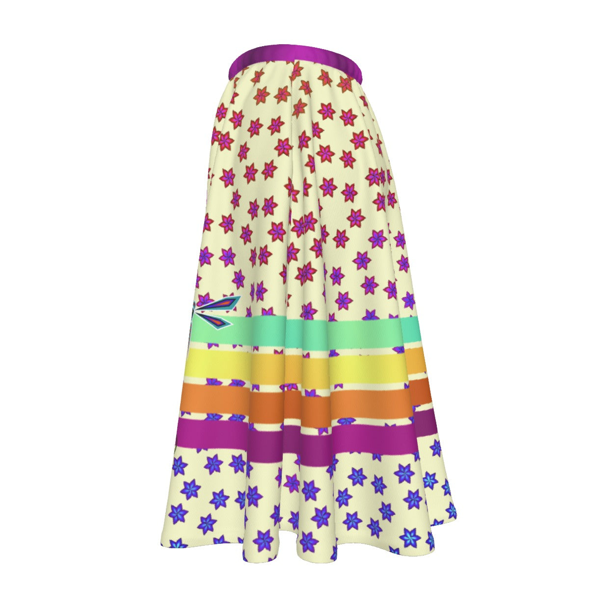 Garden Dragonfly Maxi-Printed Ribbon Skirt