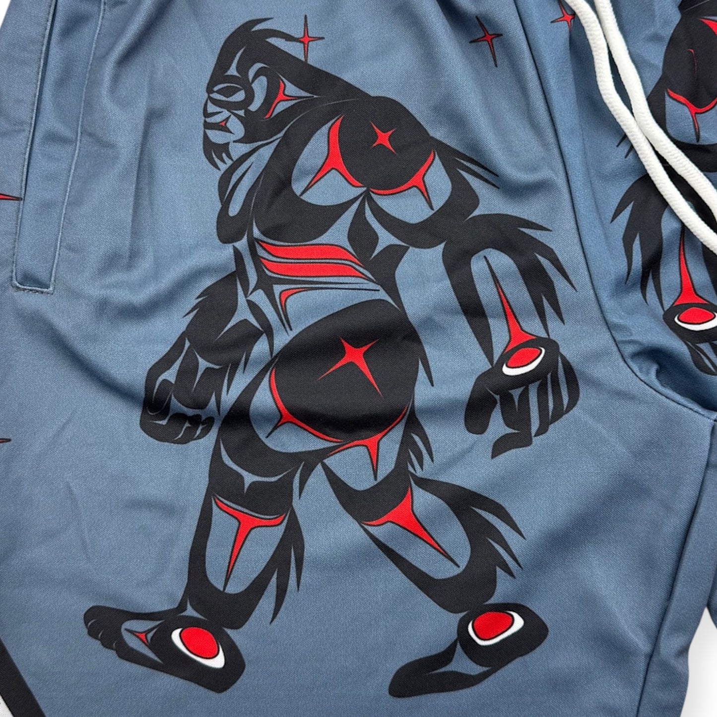 Heavy Gym Shorts- Charcoal Grey Bigfoot Design by Wasco Trade