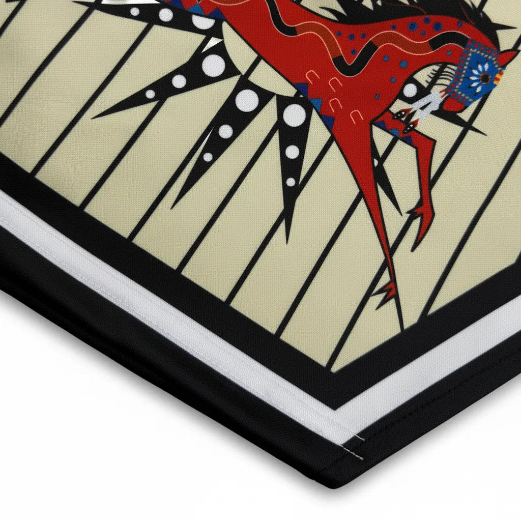 Heavy Ledger Pinstripe Gym Shorts - Indigenous War Pony Design by Wasco Trade